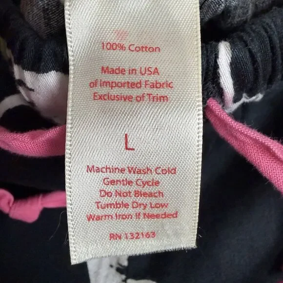 BedHead Martini Pajamas Long Sleeve Pants Black Pink Cotton Women’s L - Picture 6 of 6